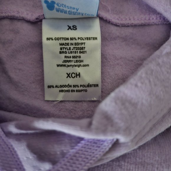 Disney Mickey And FRIENDS Purple Long Sleeve Pullover Hoodie Sweater Women's XS - Picture 5 of 9